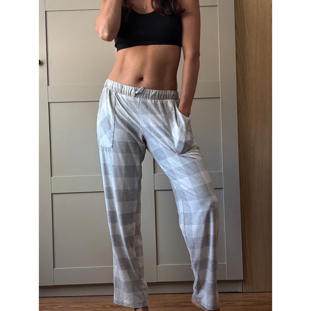 Lucky Brand Womens Grey Buffalo Plaid Pajama Pants Lounge Sleepwear Small
